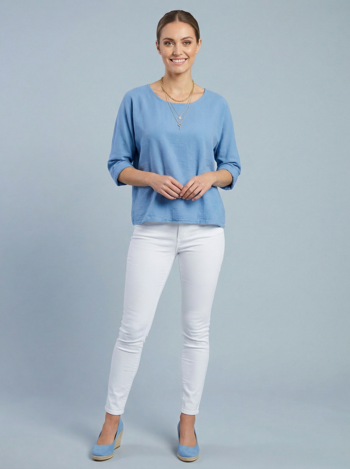 “COLETTE” Top - Sky Blue