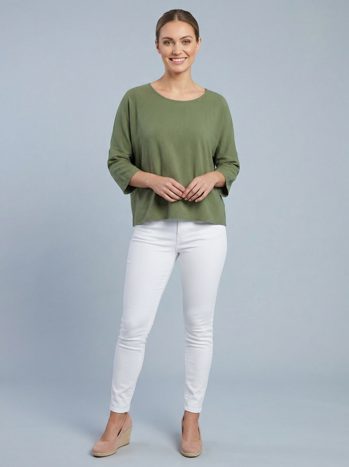 “COLETTE” Top - Khaki Green