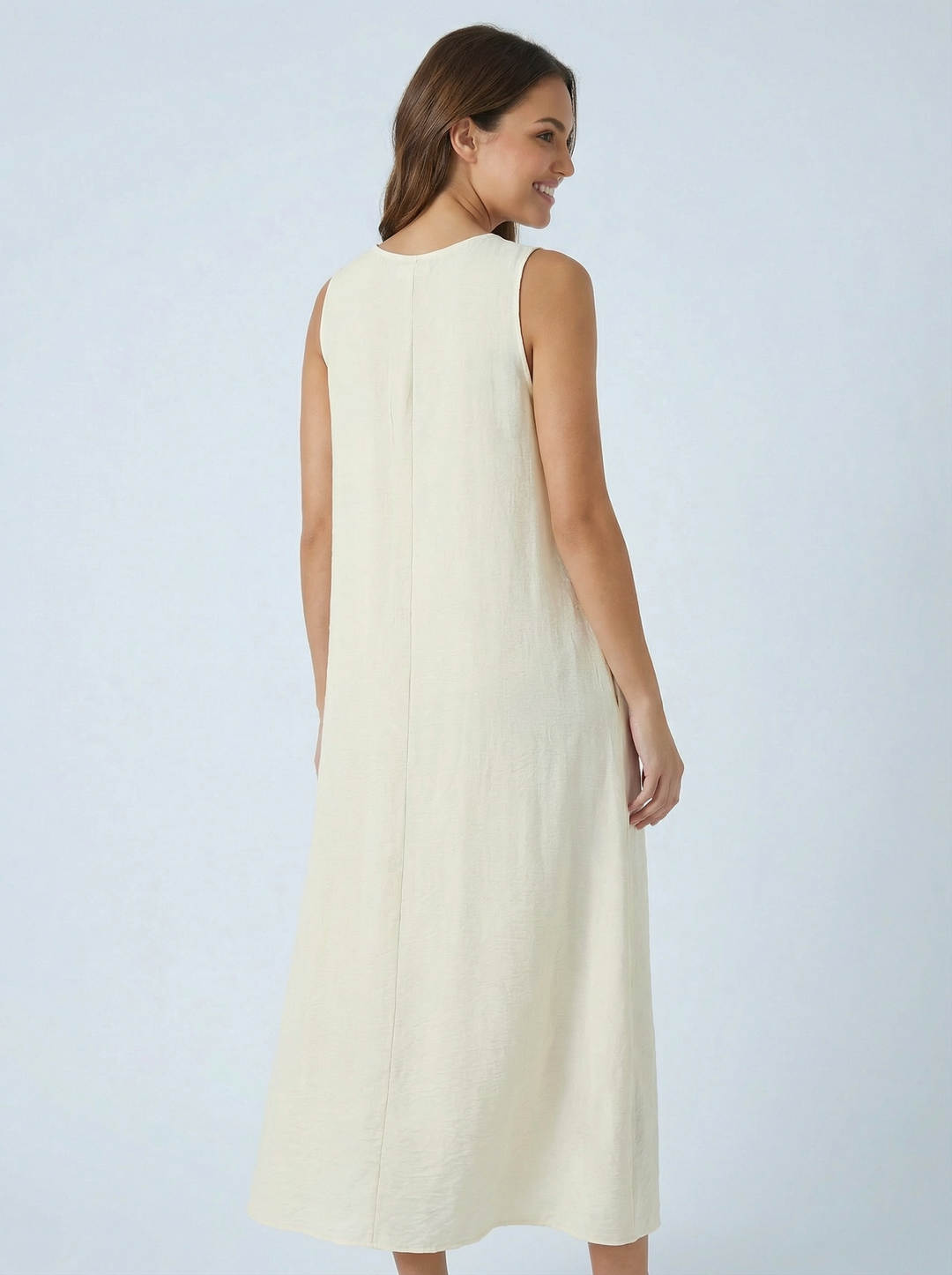 "GINA” Sleeveless Dress  - Cream