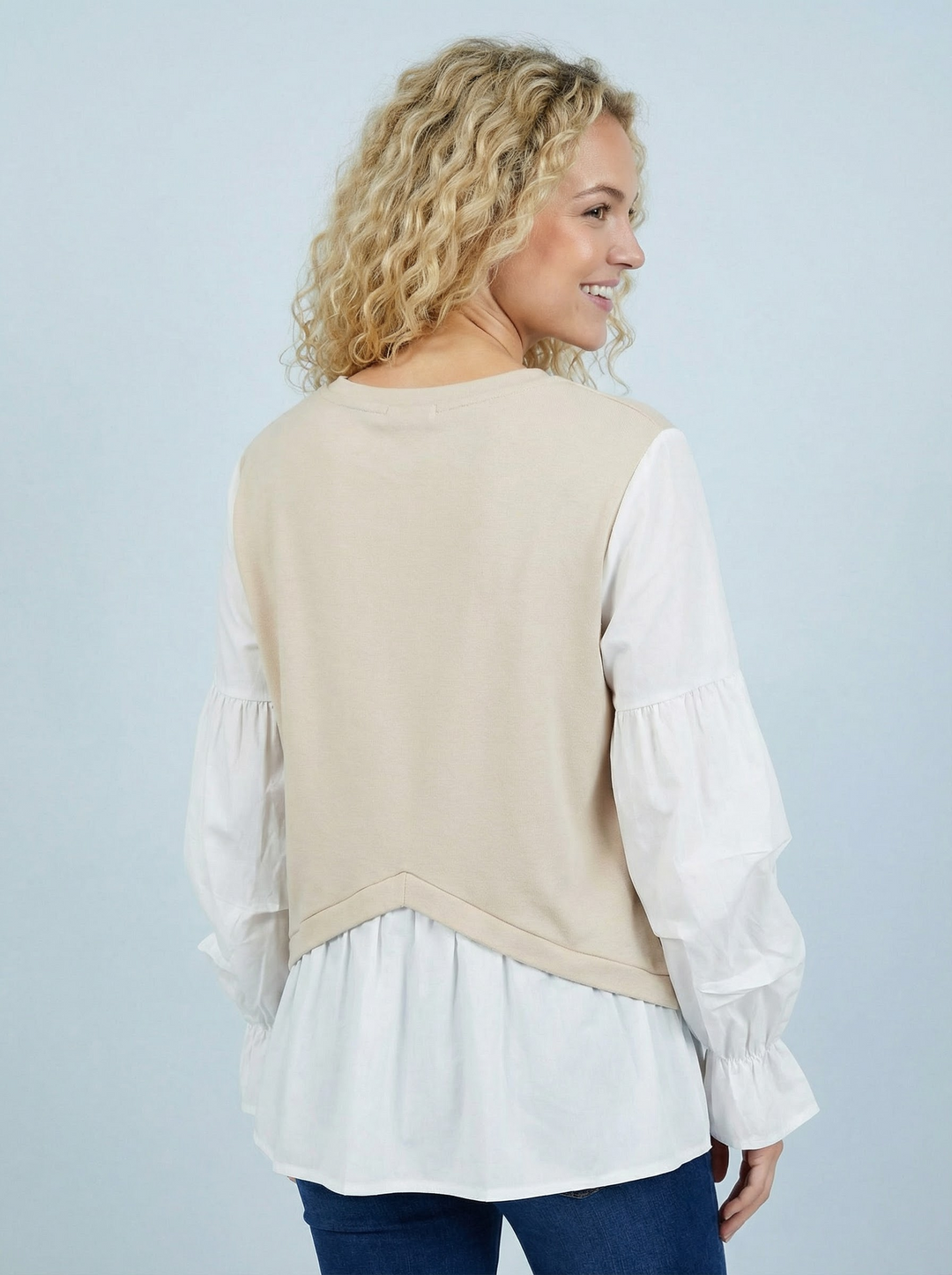 "QUINN” Sweat Top - Beige