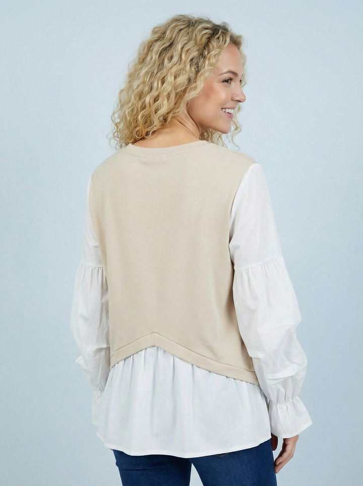 "QUINN” Sweat Top - Beige