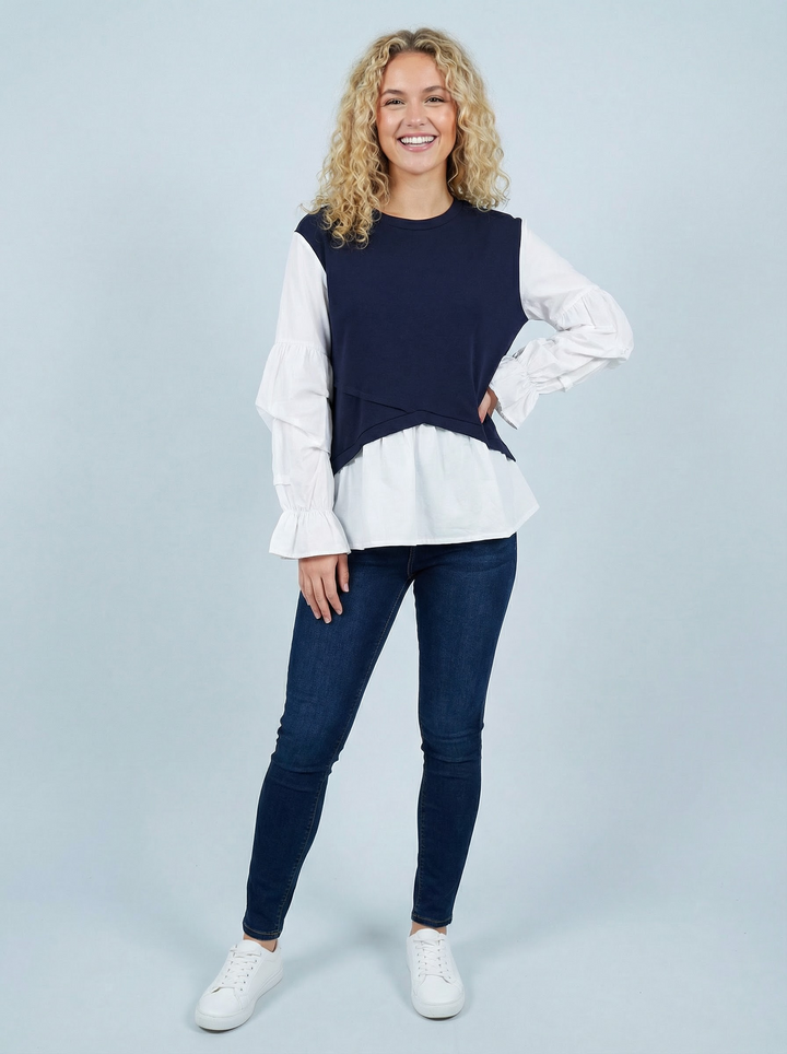 "QUINN” Sweat Top - Navy