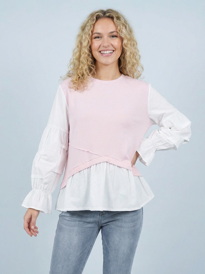 "QUINN” Sweat Top - Blush Pink
