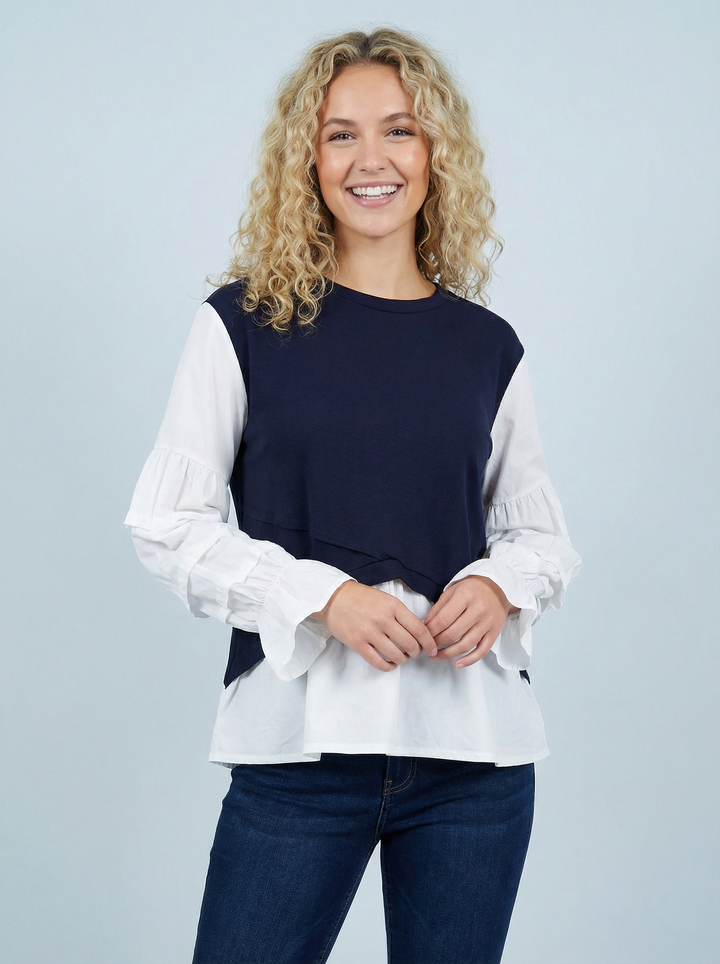 "QUINN” Sweat Top - Navy