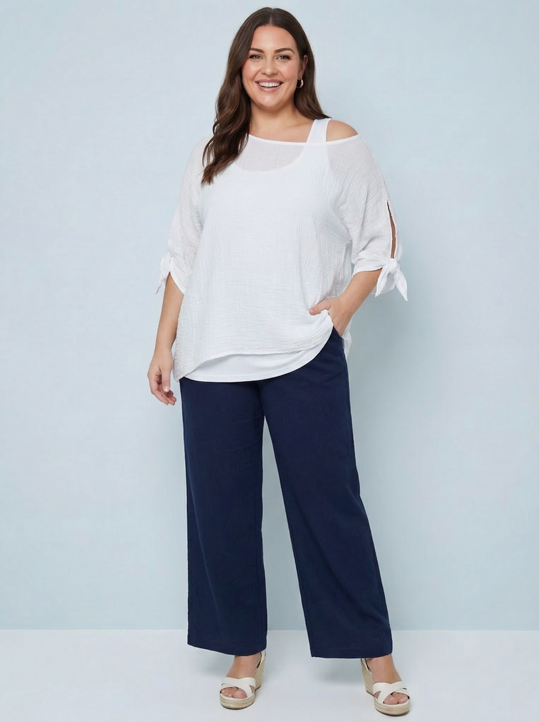 "NANCY” Relaxed Fit Top - White