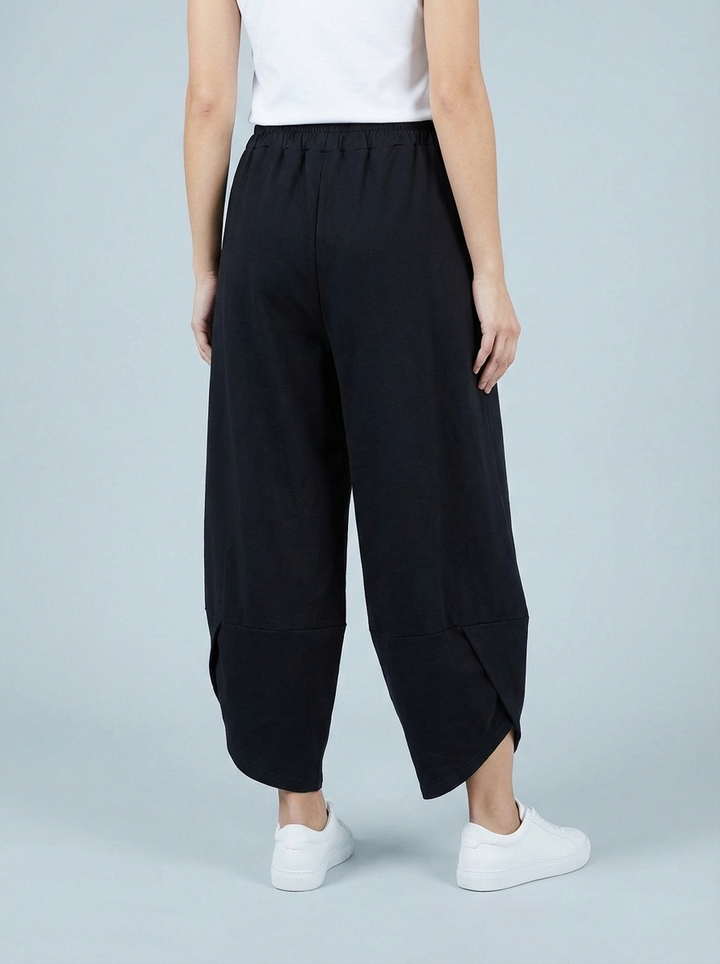 "ERIN” Cotton Barrel Trouser - Black