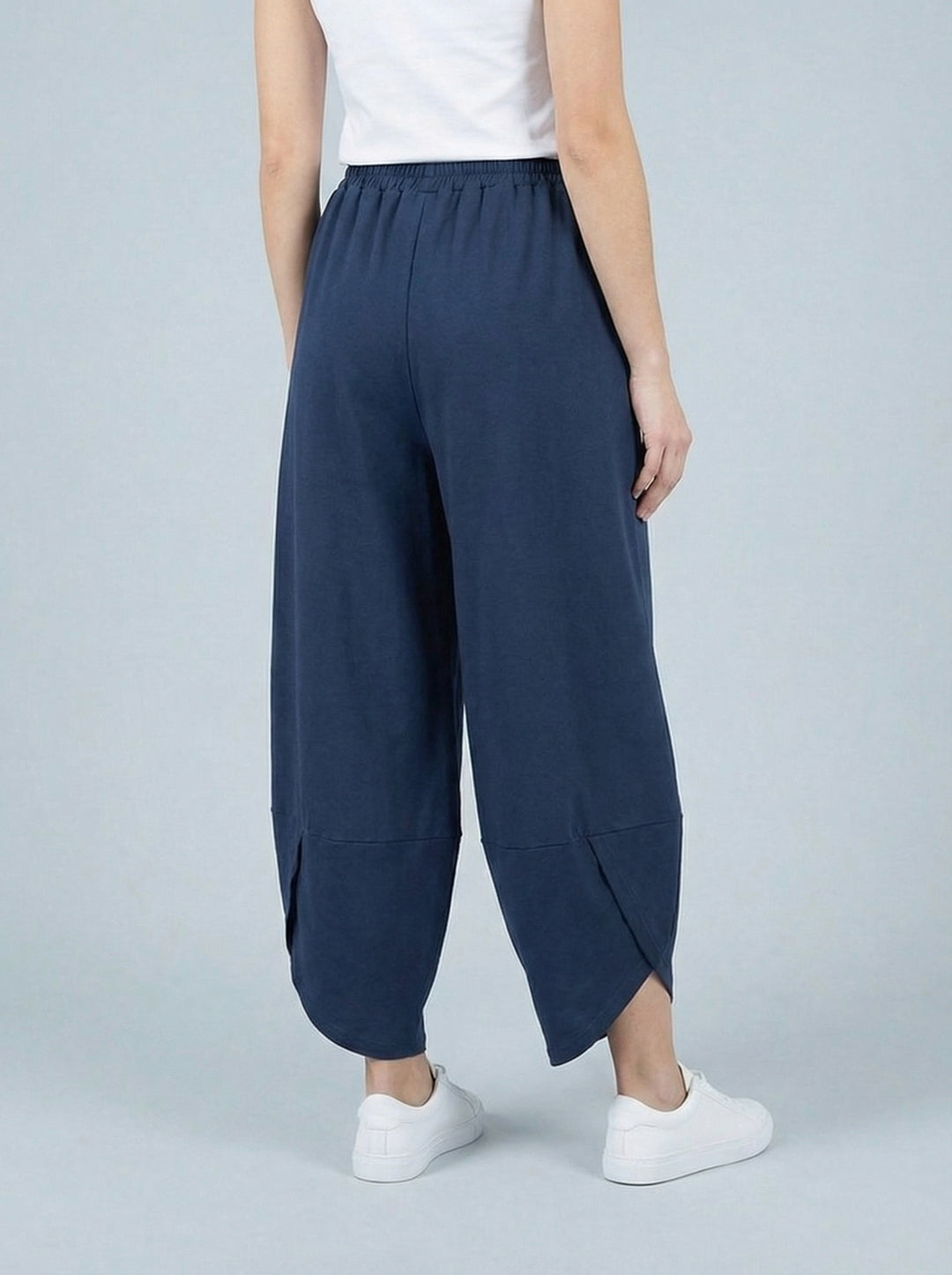 "ERIN” Cotton Barrel Trouser - Navy