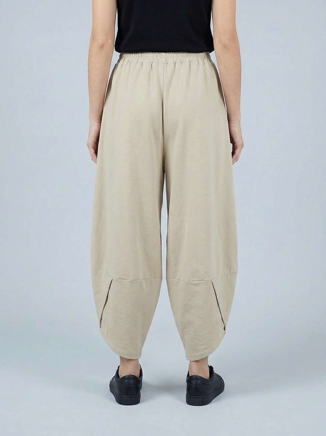 "ERIN” Cotton Barrel Trouser - Beige