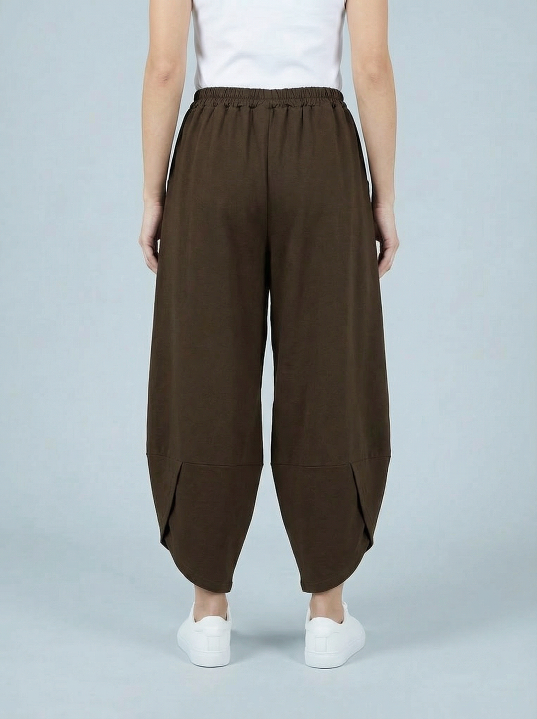 "ERIN” Cotton Barrel Trouser - Chocolate Brown