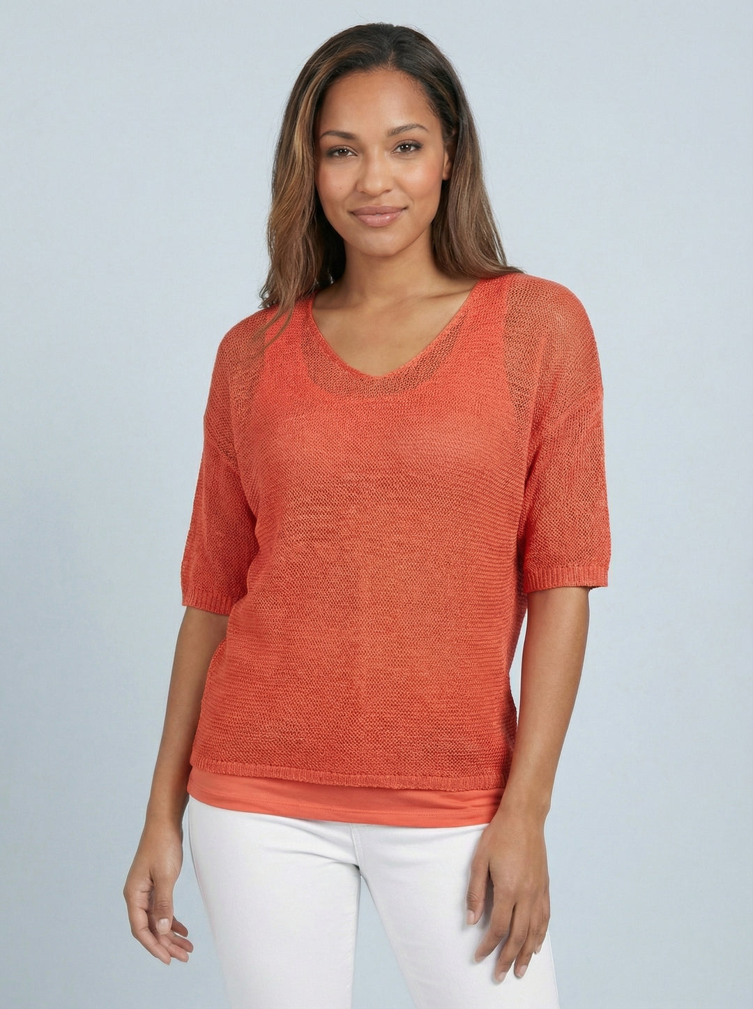 “TIFFANY” Button Back Fine Knit Top