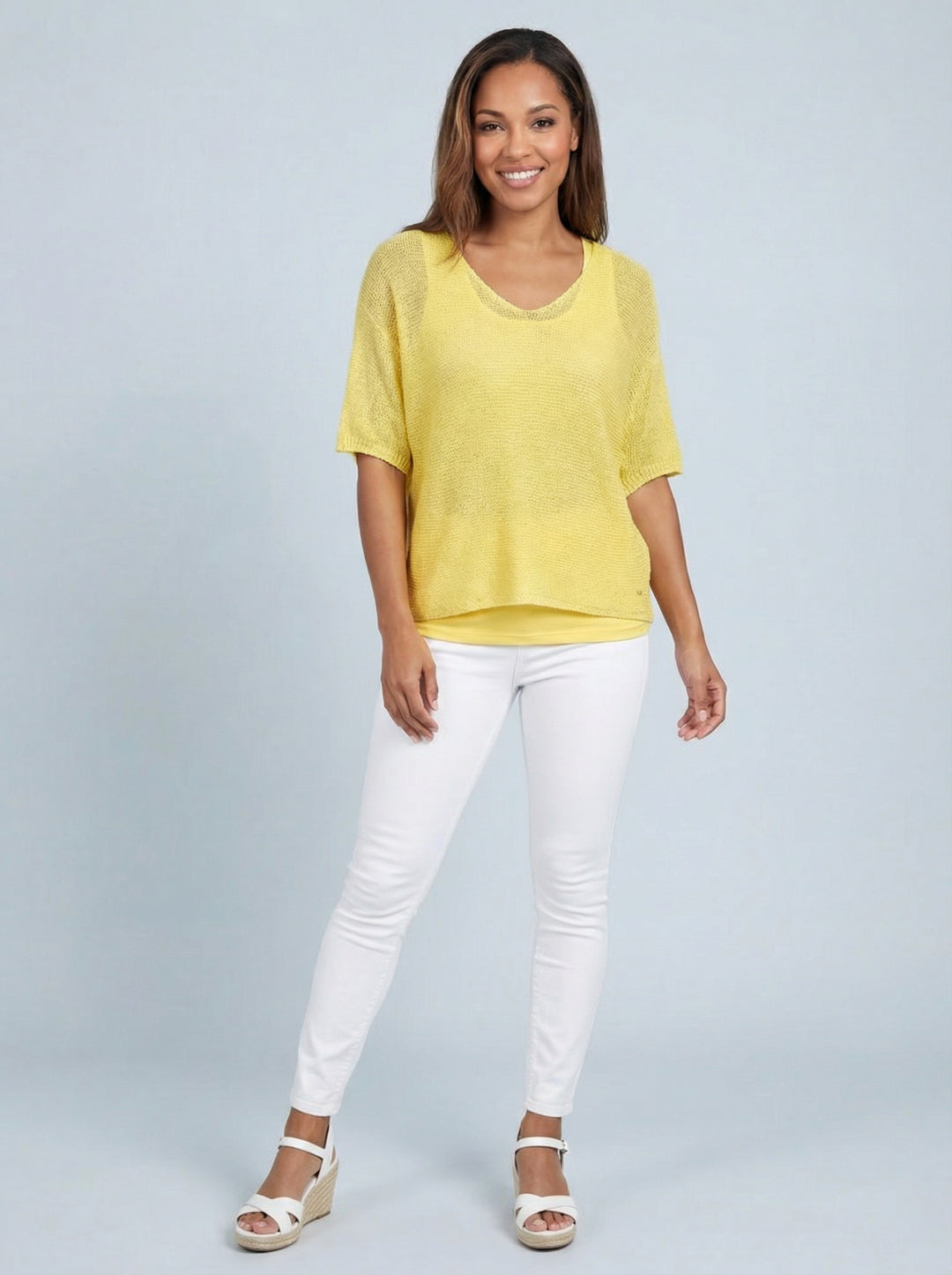 “TIFFANY” Button Back Fine Knit Top