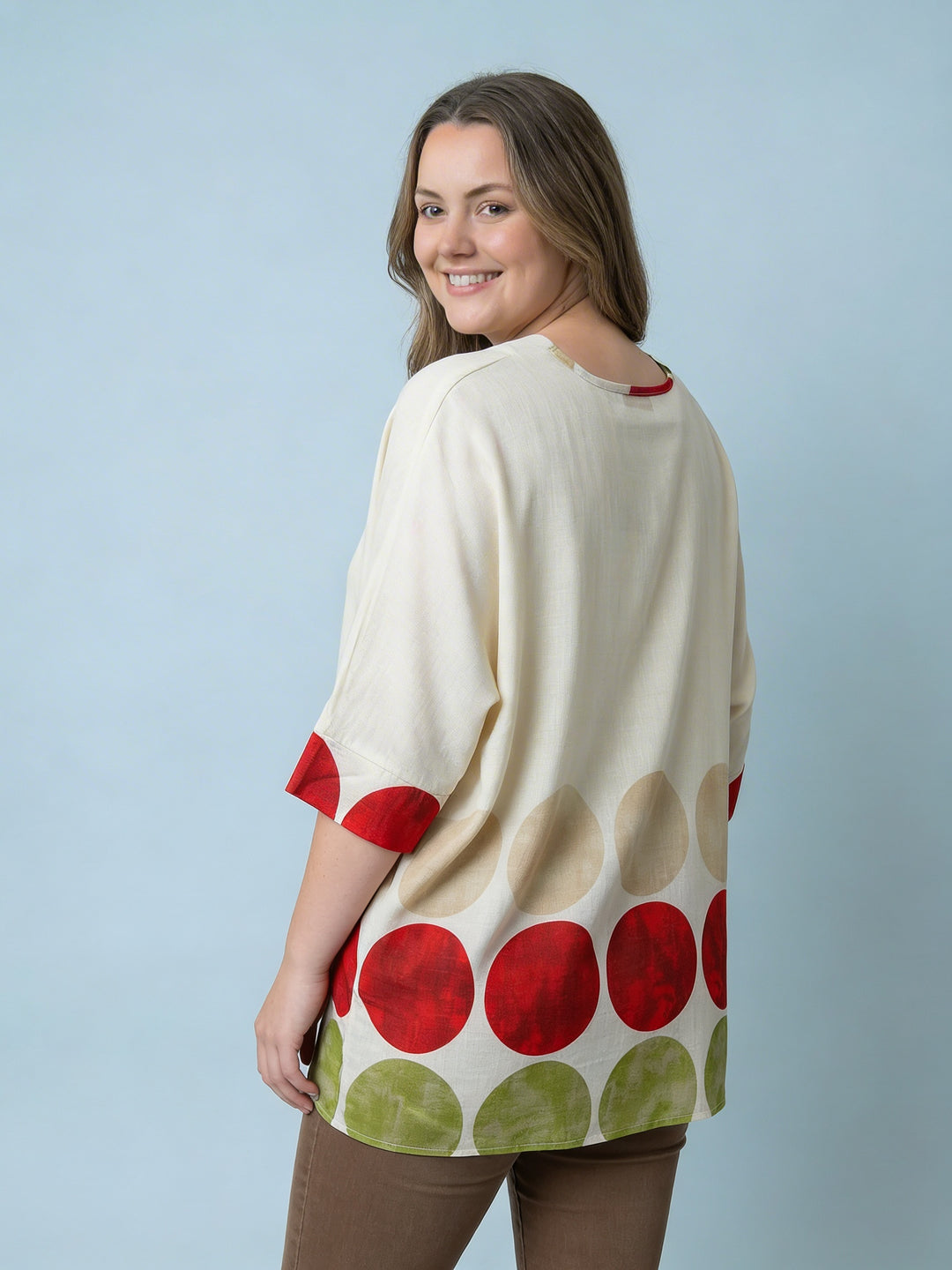 "VIOLET” Polka Dot Top  - Cream