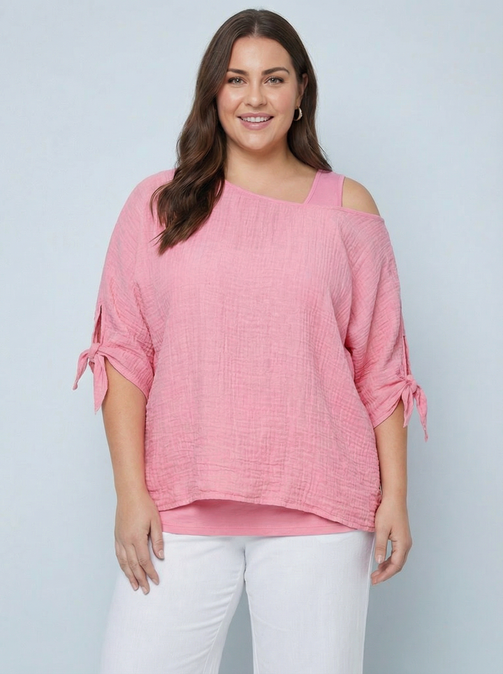 "NANCY” Relaxed Fit Top - Pink