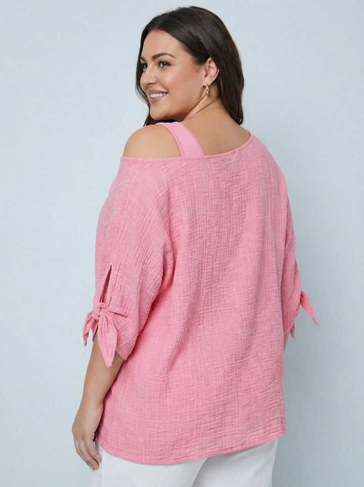 "NANCY” Relaxed Fit Top - Pink
