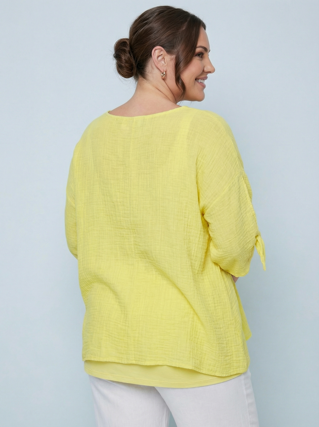 "NANCY” Relaxed Fit Top - Yellow
