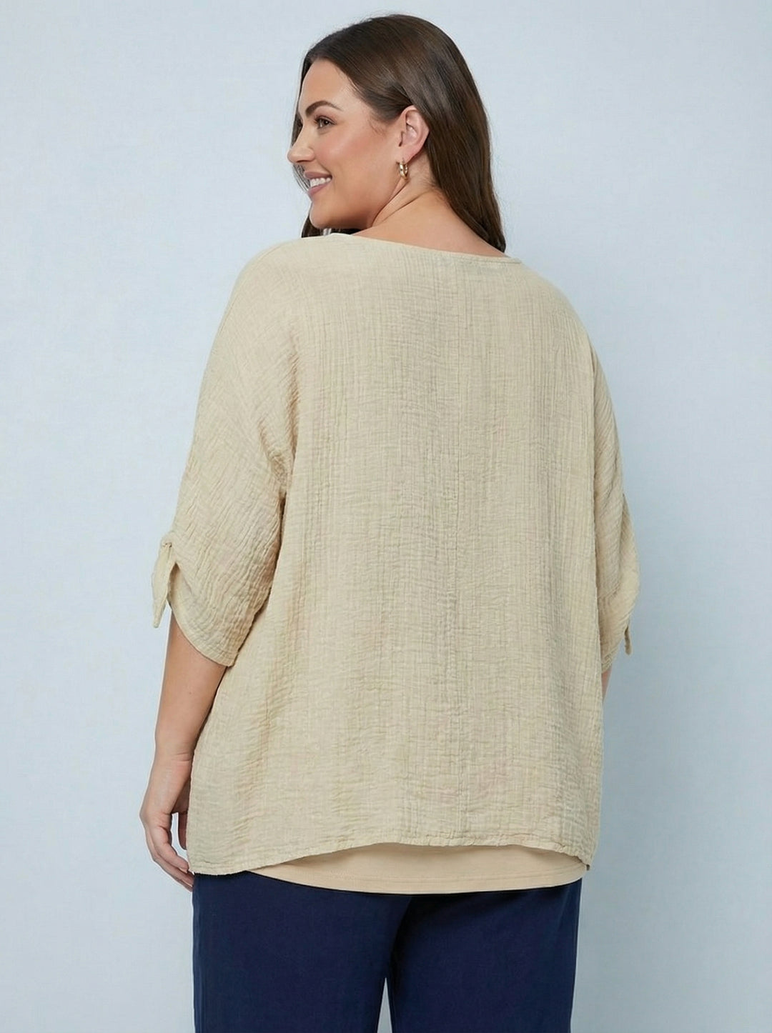 "NANCY” Relaxed Fit Top - Beige
