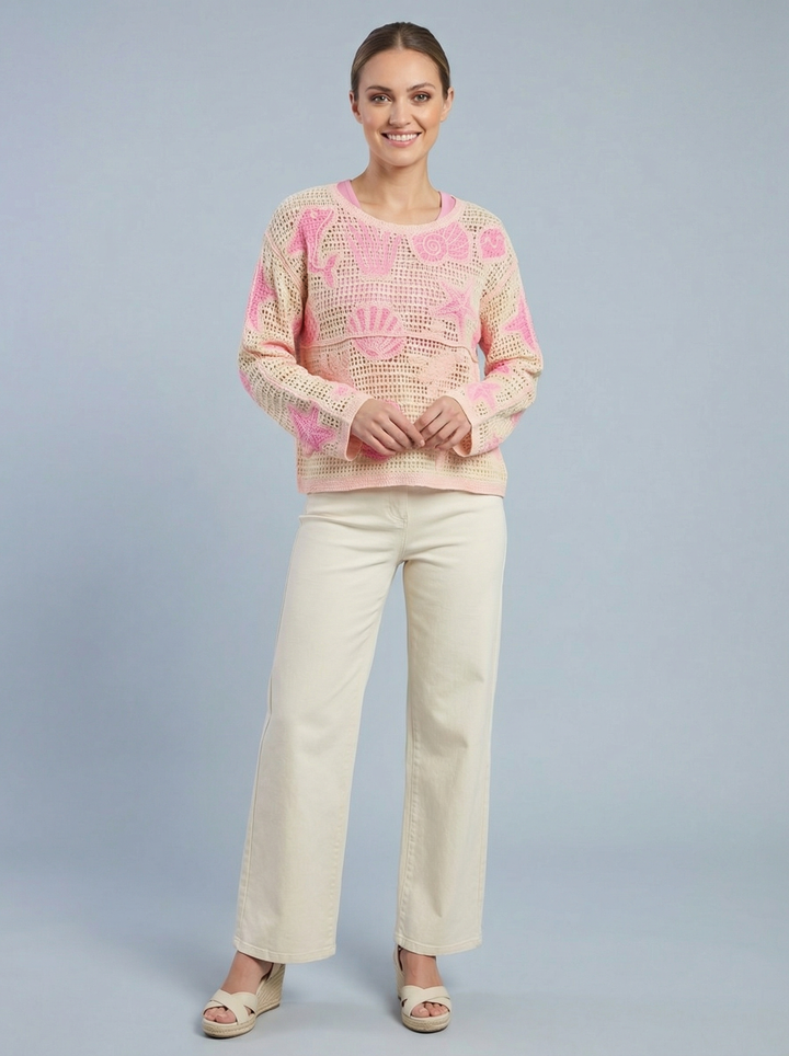 "ZOE” Crochet Top - Pink