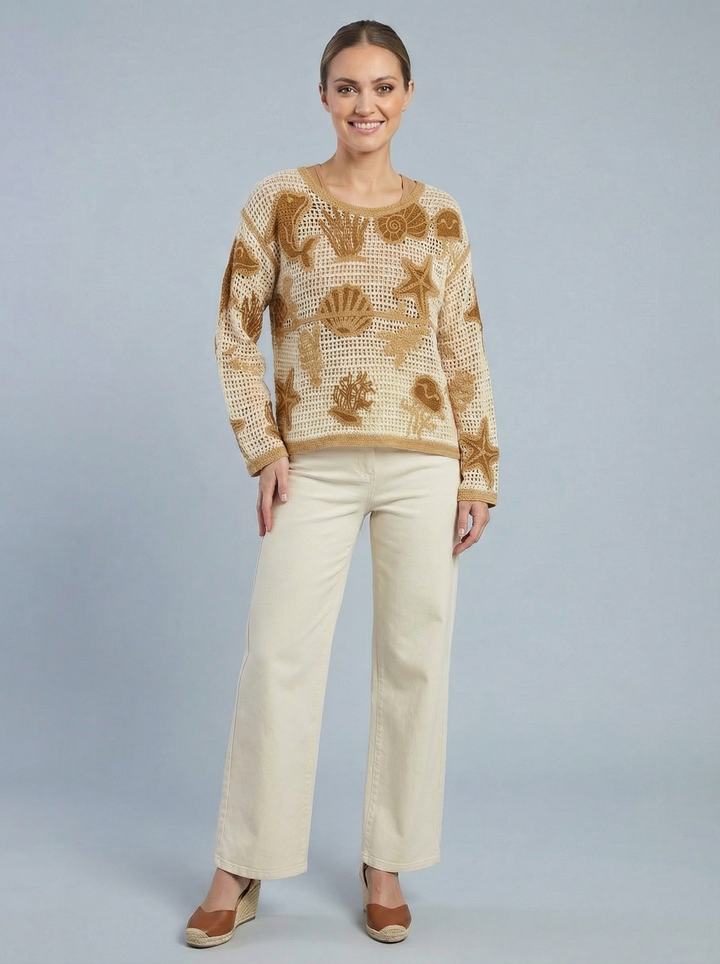 "ZOE” Crochet Top - Tan