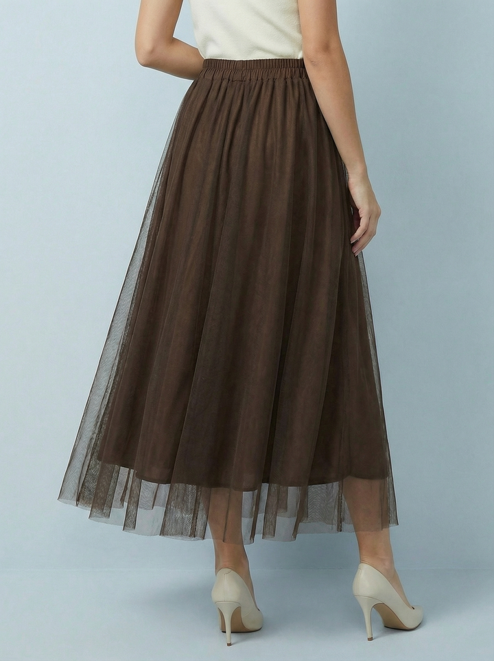 "IZZY" Tulle Skirt - Chocolate