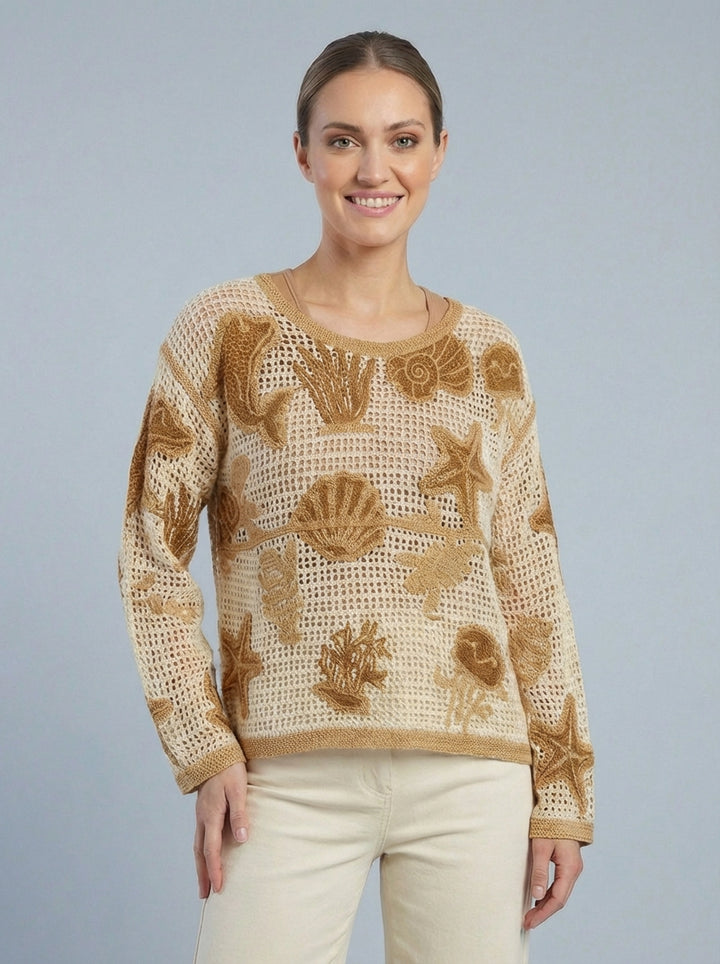 "ZOE” Crochet Top - Tan