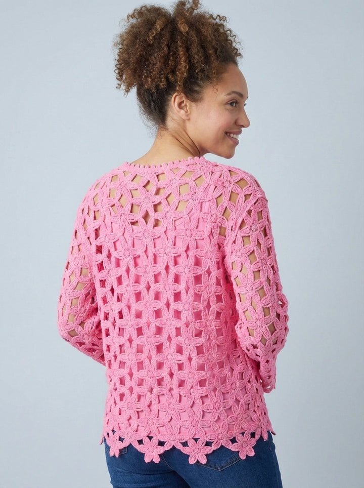 “BIANCA” Crochet Top - Baby Pink