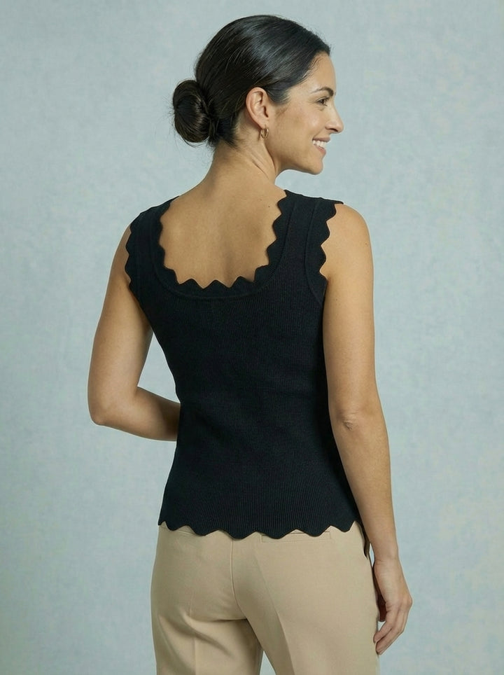 "CARLY" Vest Blouse-Black