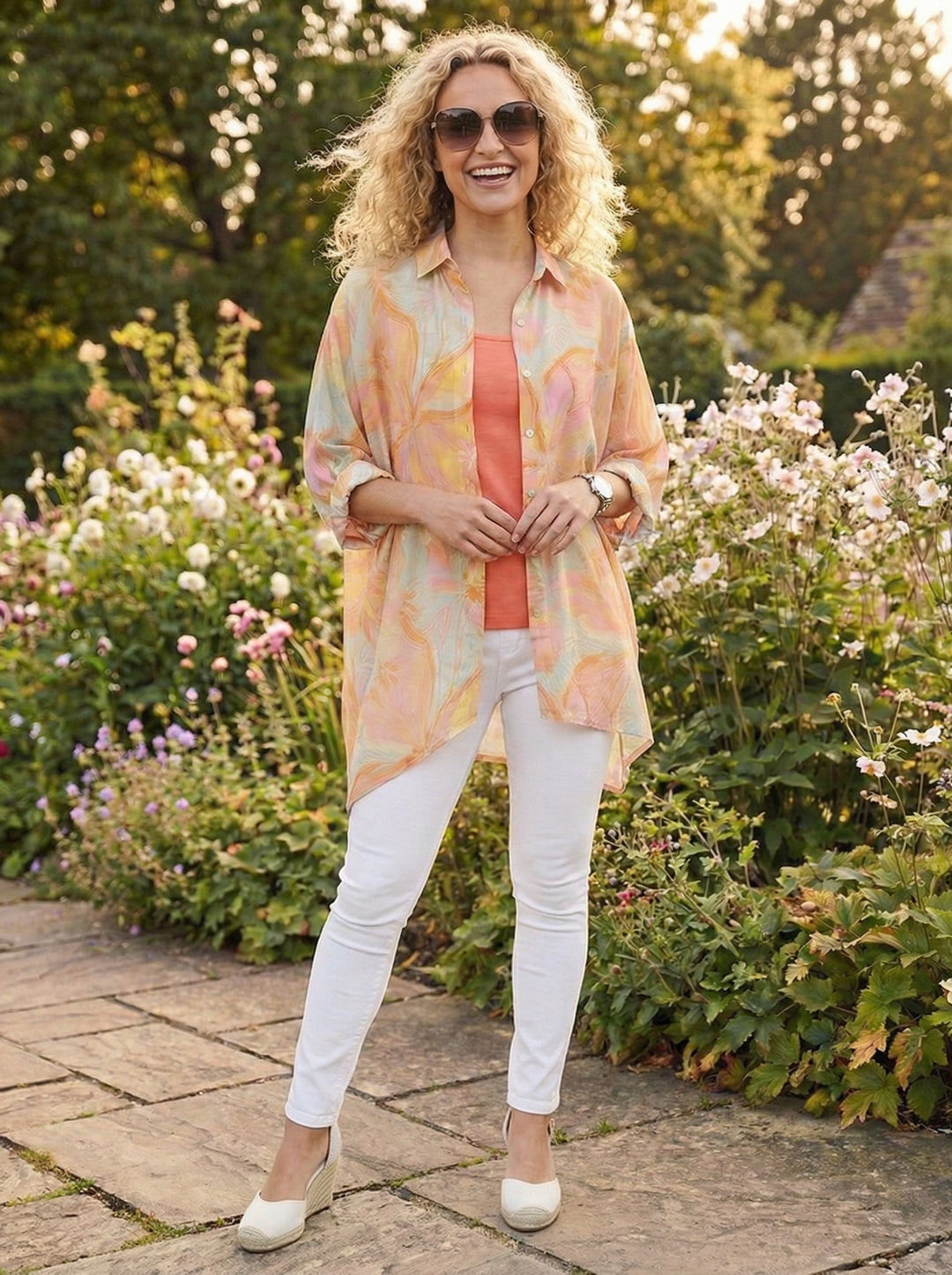 "CHRISSY”  Relaxed Fit Shirt - Orange