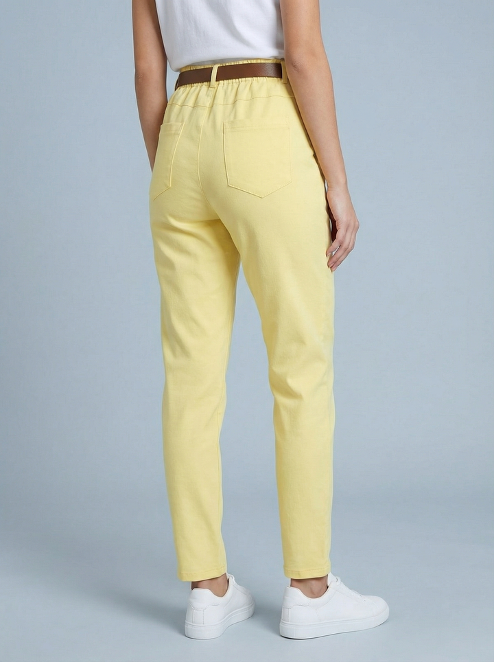 "GIANNA" Tapered Trousers - Yellow