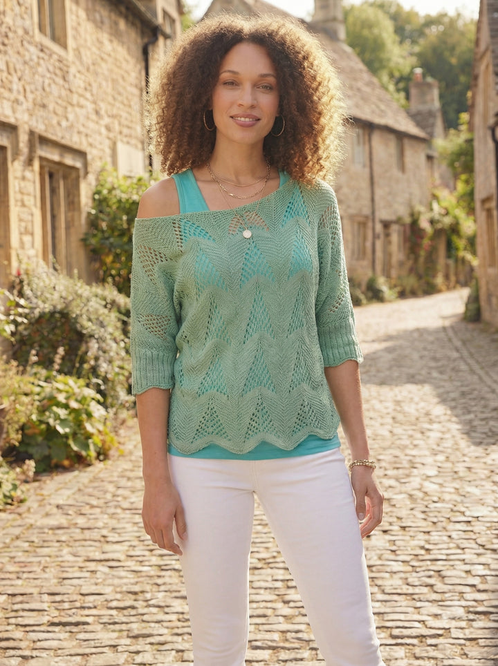 "MELANIE” Crochet Top - Mint