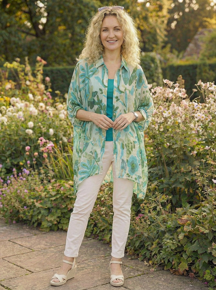 "CHRISSY”  Relaxed Fit Shirt - Green