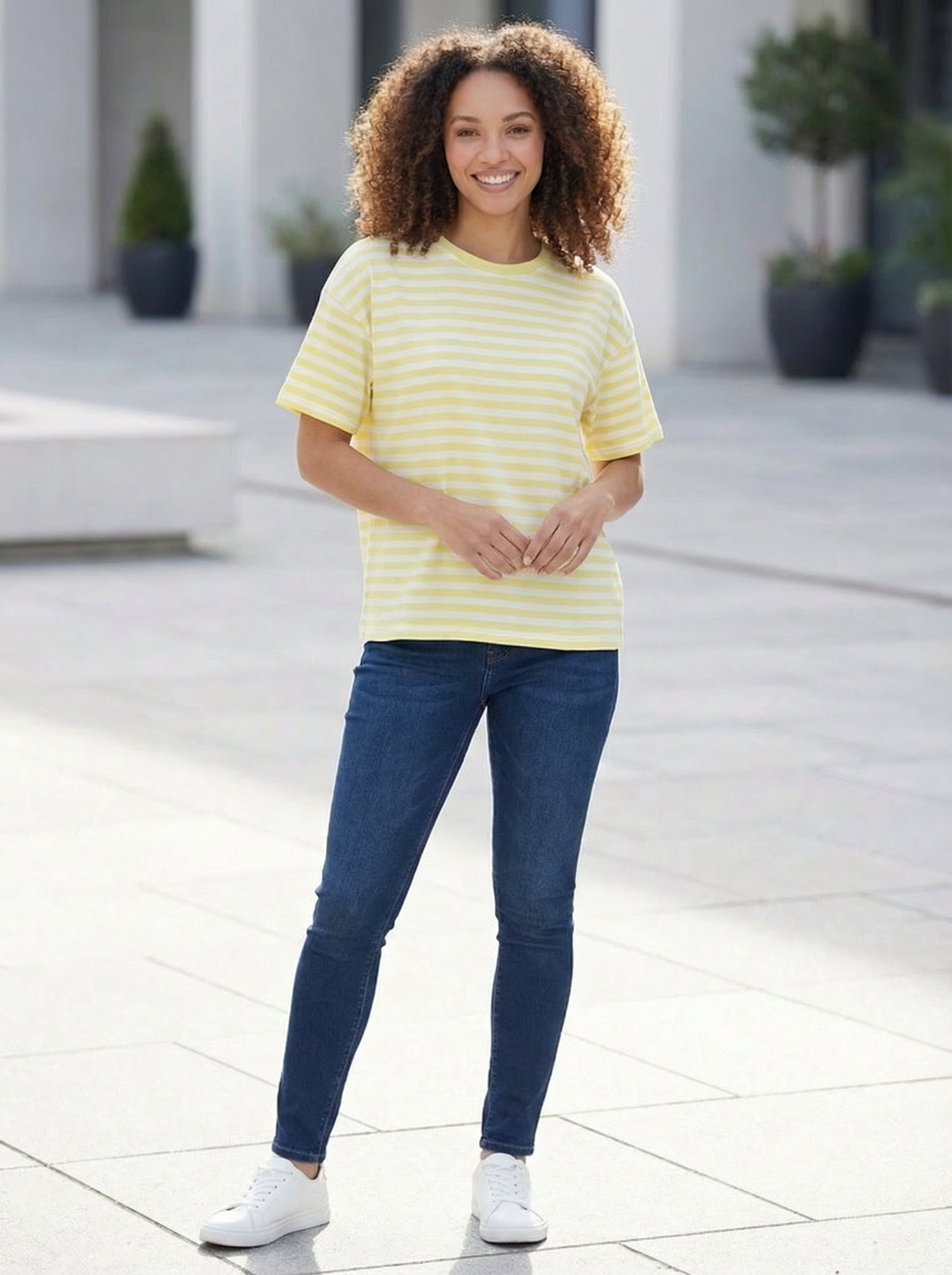 “BETHANY” Stripe Cotton Top - Yellow