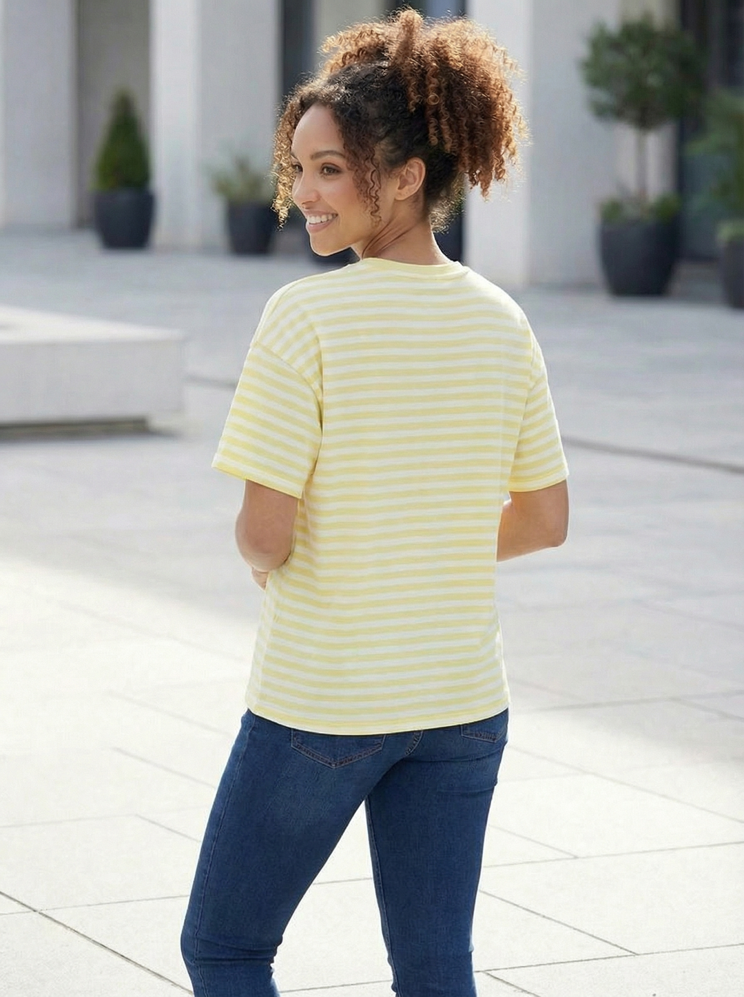 “BETHANY” Stripe Cotton Top - Yellow