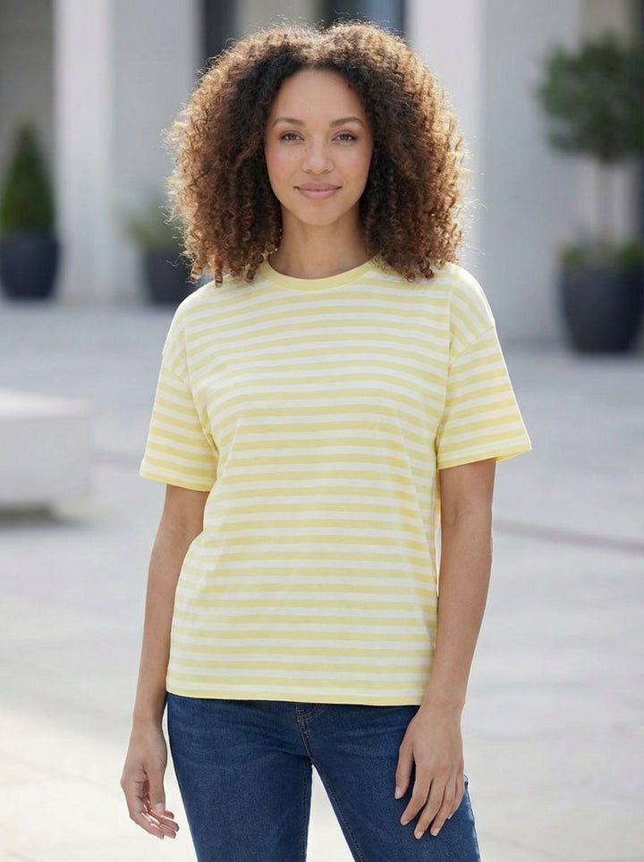 “BETHANY” Stripe Cotton Top - Yellow