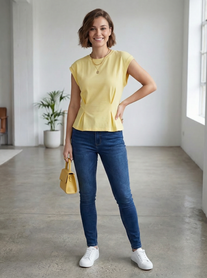 "SABRINA”  PREMIUM Cap Sleeve T-Shirt