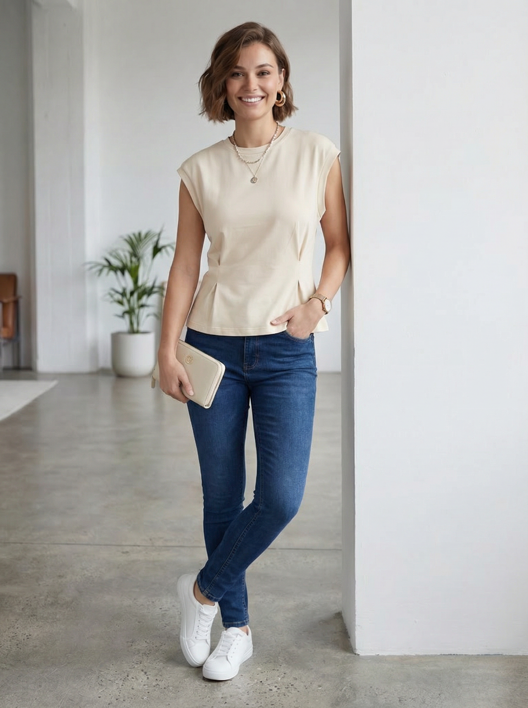 "SABRINA”  PREMIUM Cap Sleeve T-Shirt