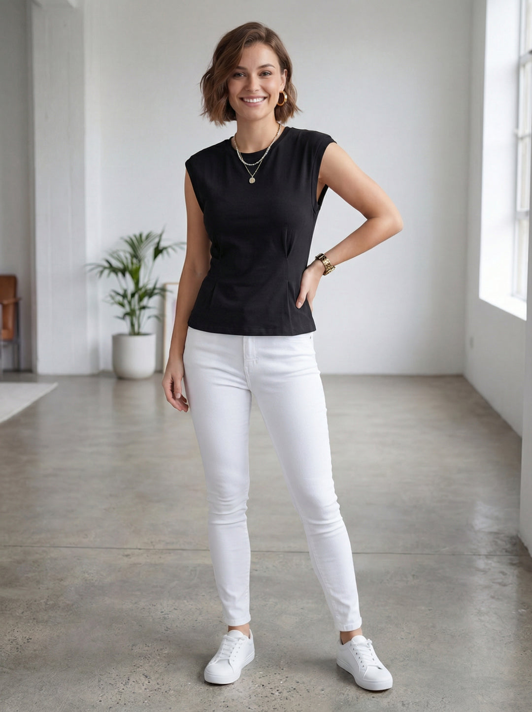 "SABRINA”  PREMIUM Cap Sleeve T-Shirt