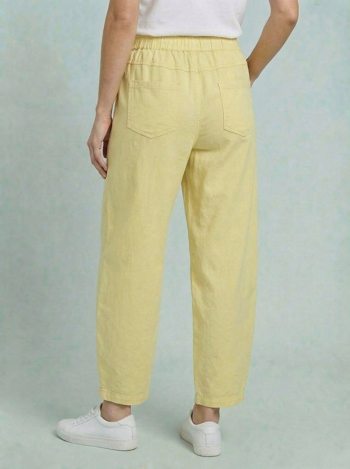 “ANGELA” Canvas Barrel Trouser - Yellow