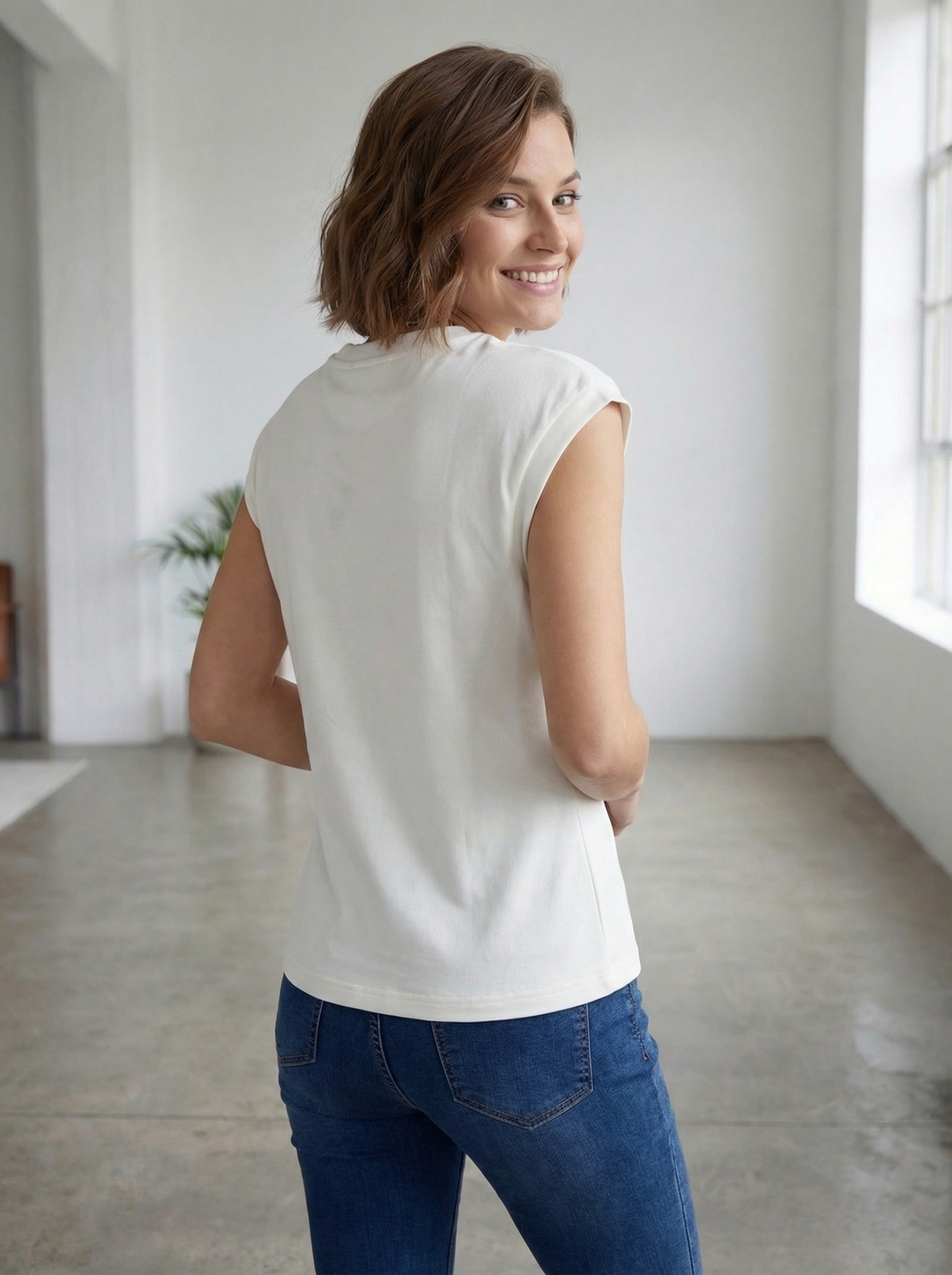 "SABRINA”  PREMIUM Cap Sleeve T-Shirt
