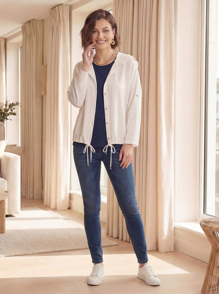 “KRISTEN” Hooded Blouse / Jacket - Off White