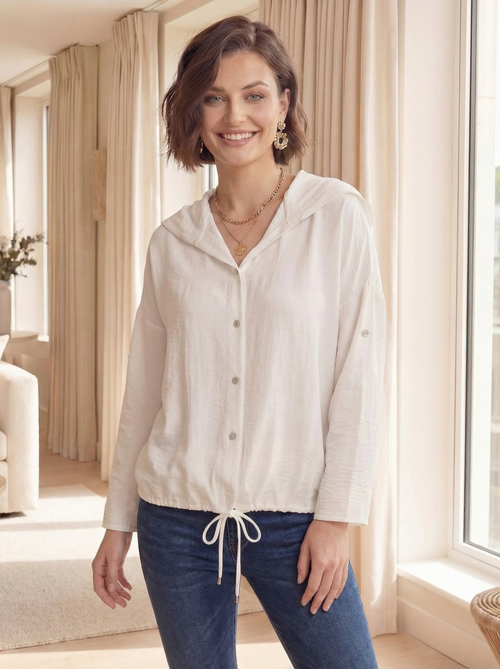 “KRISTEN” Hooded Blouse / Jacket - Off White