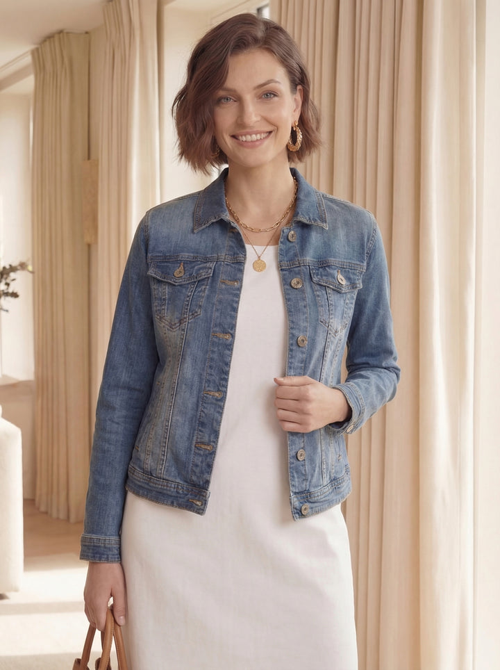 “JULIETTE” Denim Jacket - Dark Denim