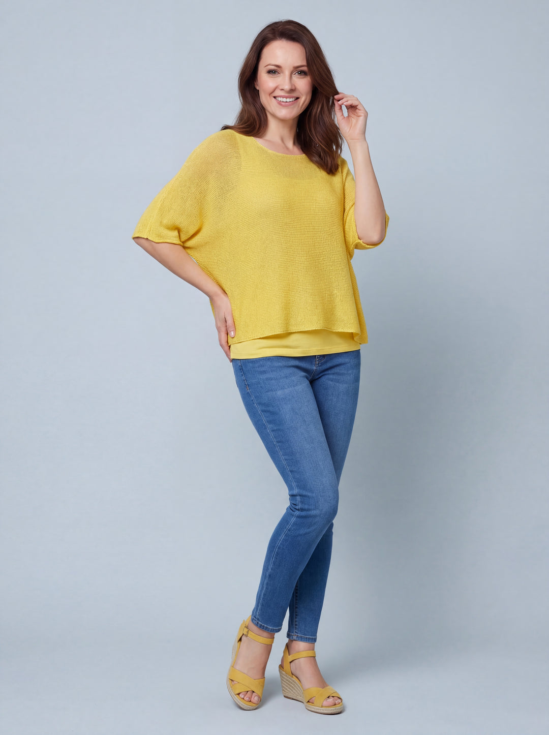"RAYA” Fine Knit Top - Yellow