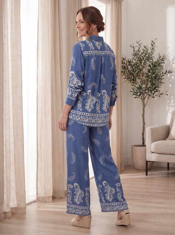 "DIANA” Co-Ord Set - Denim & Cream