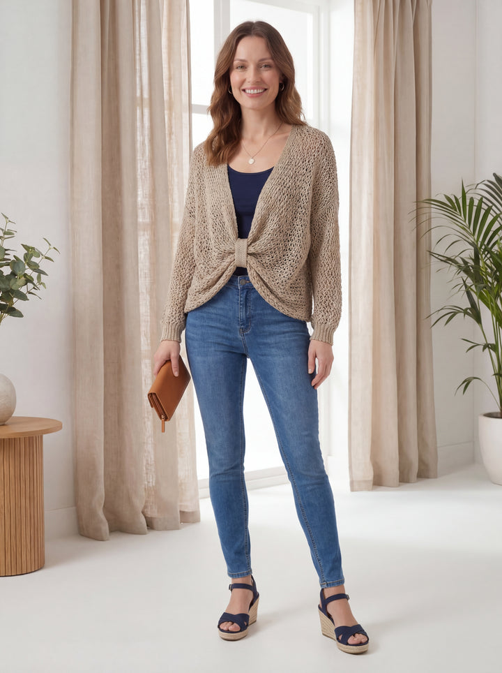 "SOPHIA” Crossover Fine Knit Top