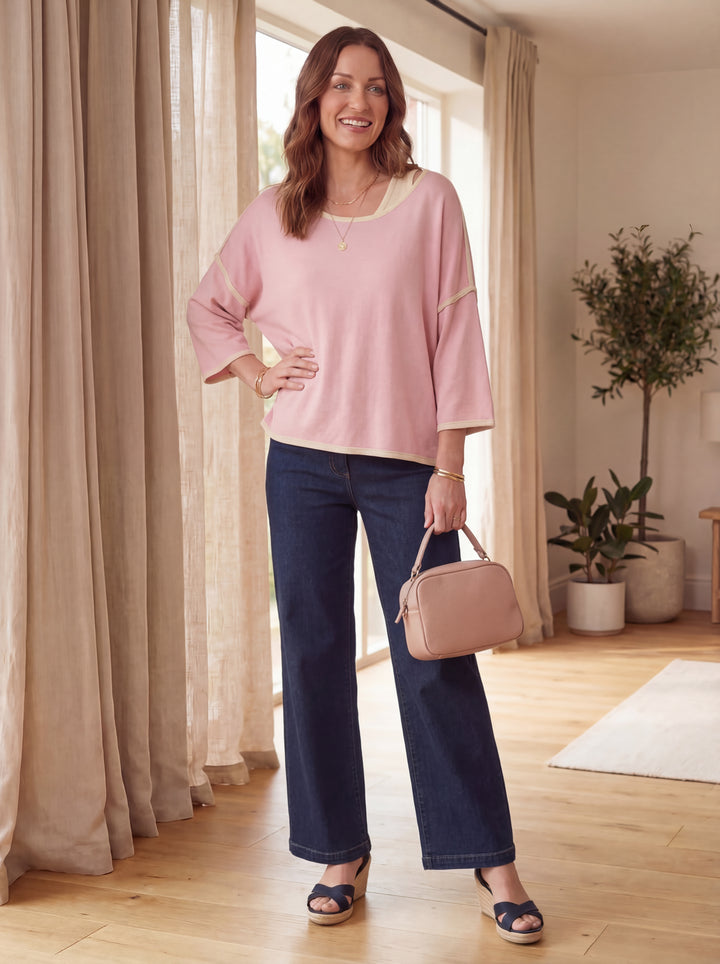 "CHLOE” Relaxed Fit Luxury Top - Blush Pink