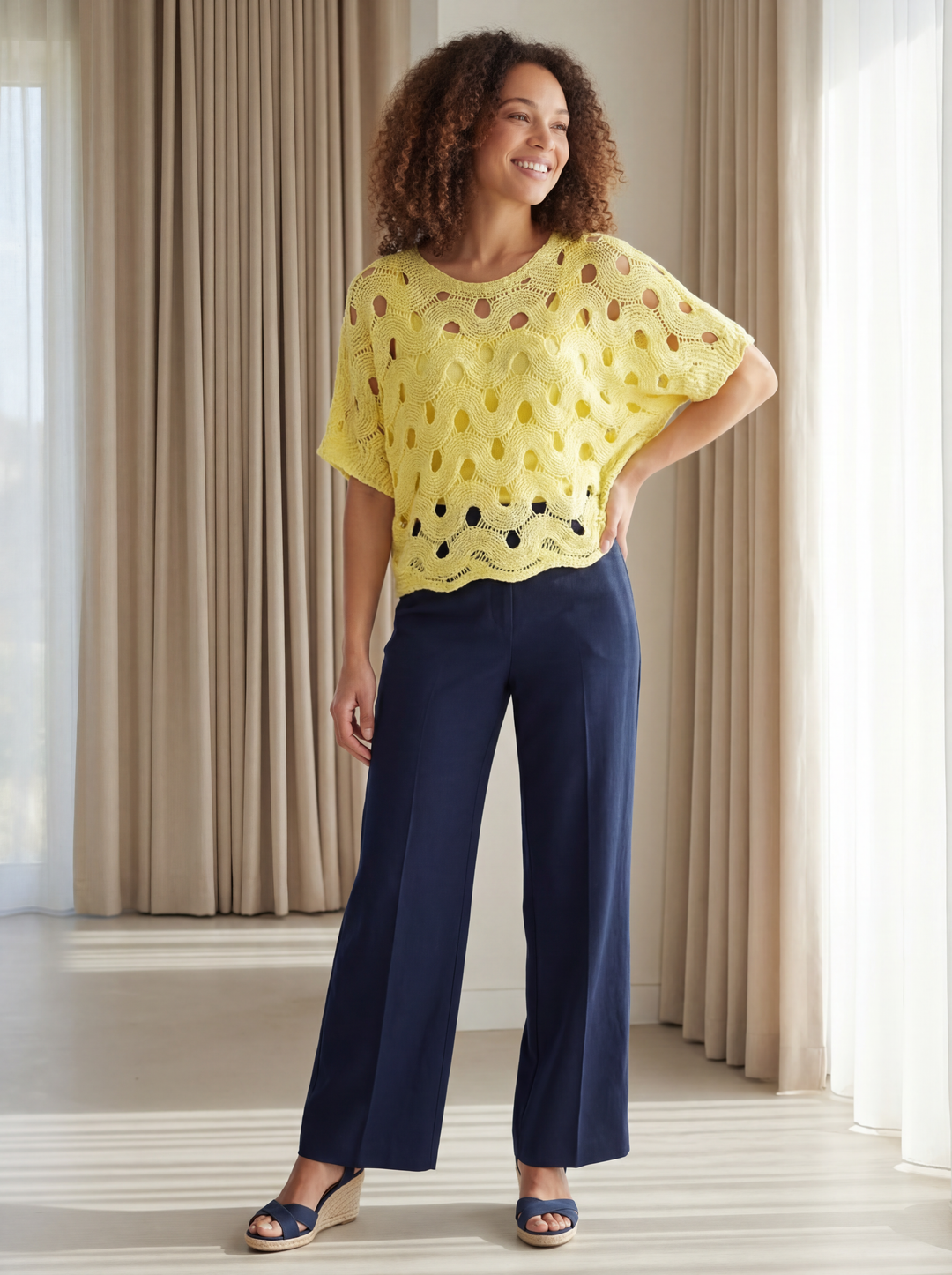 "HANNAH” Crochet Top - Yellow