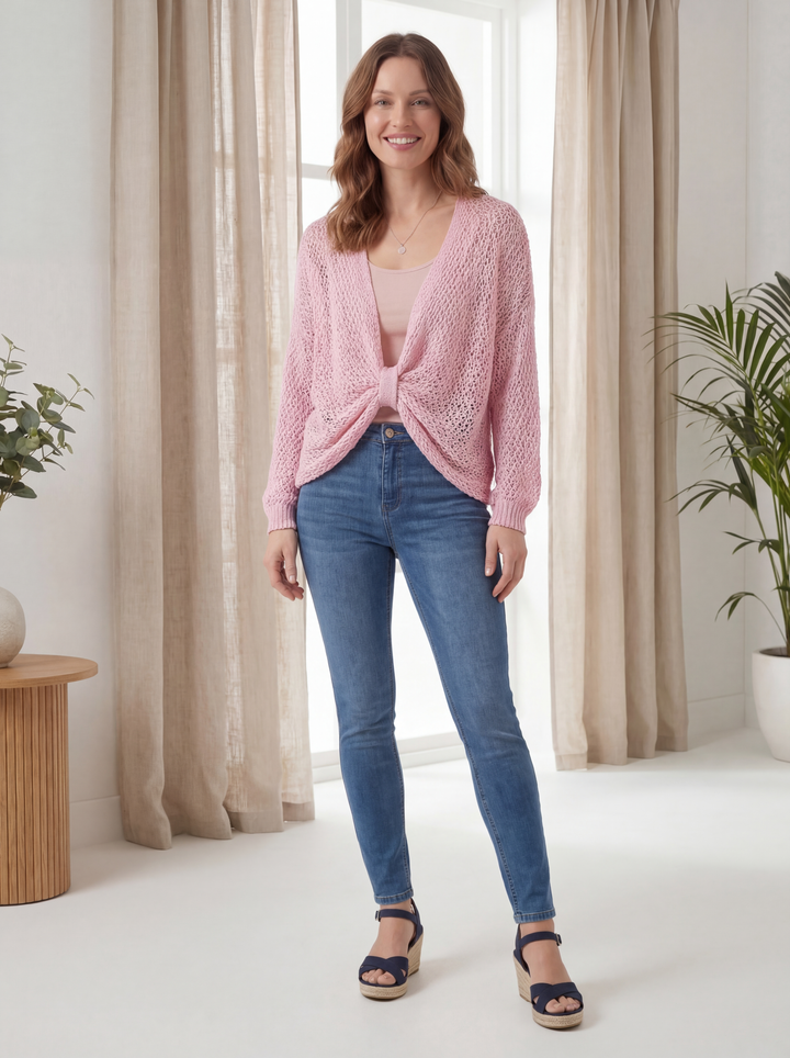 "SOPHIA” Crossover Fine Knit Top