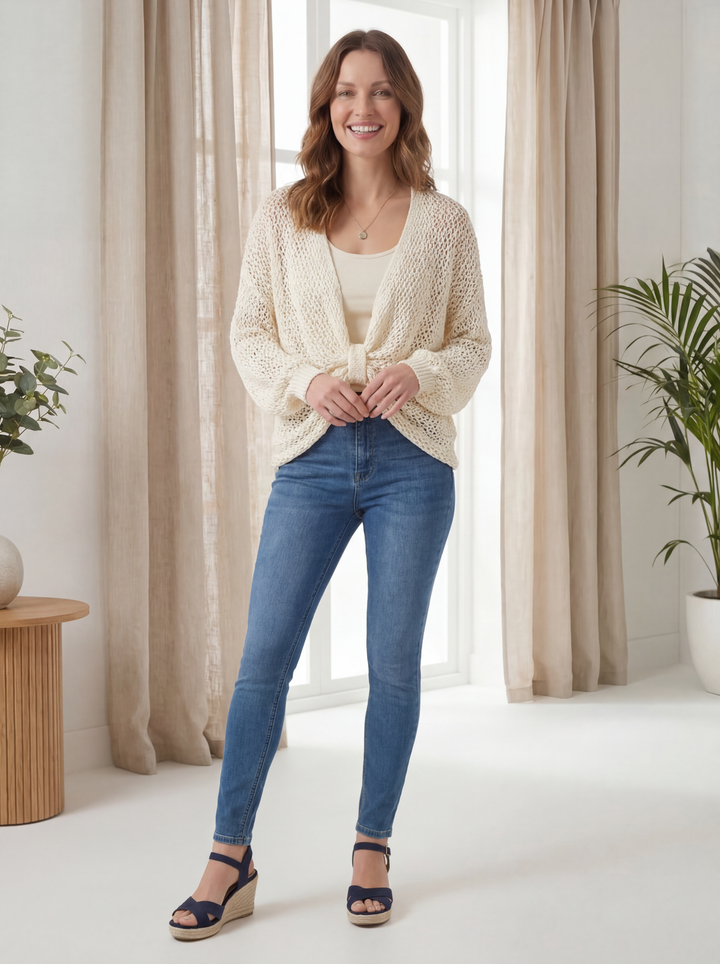 "SOPHIA” Crossover Fine Knit Top