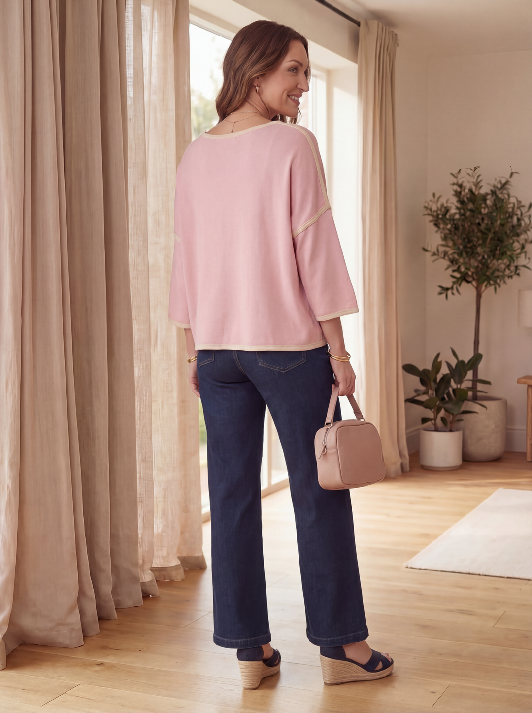 "CHLOE” Relaxed Fit Luxury Top - Blush Pink