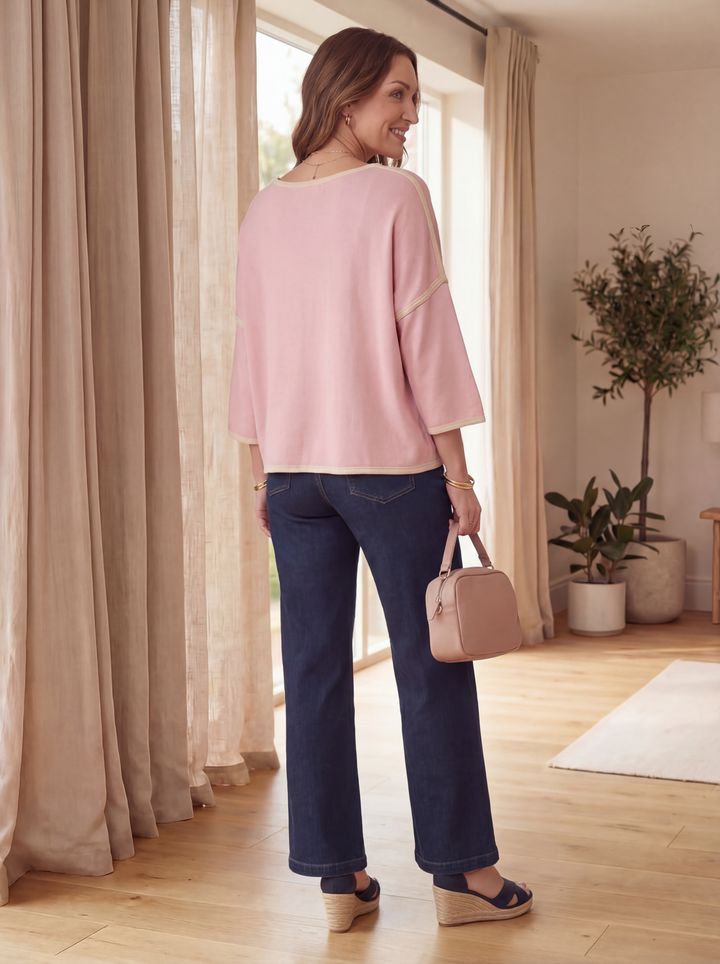 "CHLOE” Relaxed Fit Luxury Top - Blush Pink
